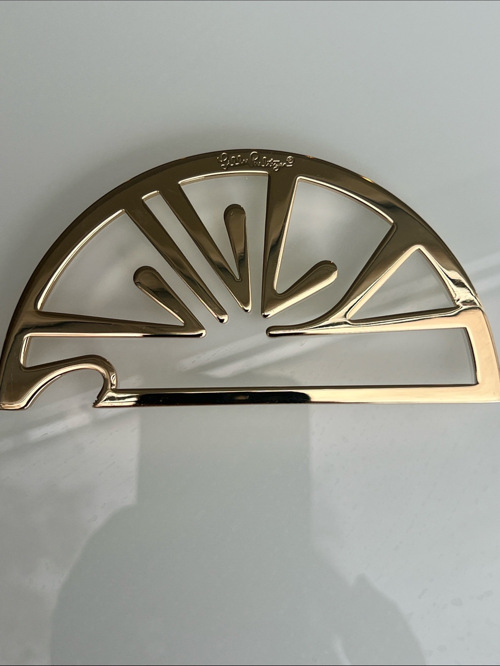 Lilly Pulitzer Metallic Gold Fan Accent